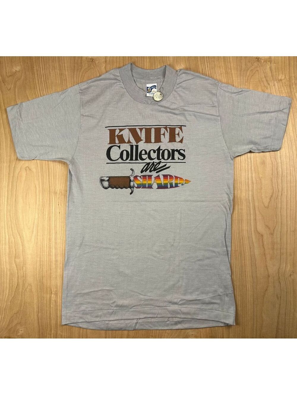 Vintage 80s Knife Collectors Are Sharp tshirt Single Stitch medium made in usa